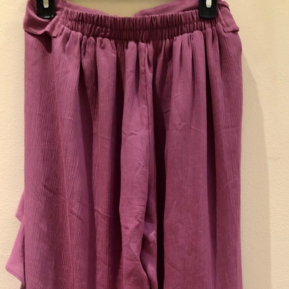 Plum pants with a tie - Picture 2 of 2
